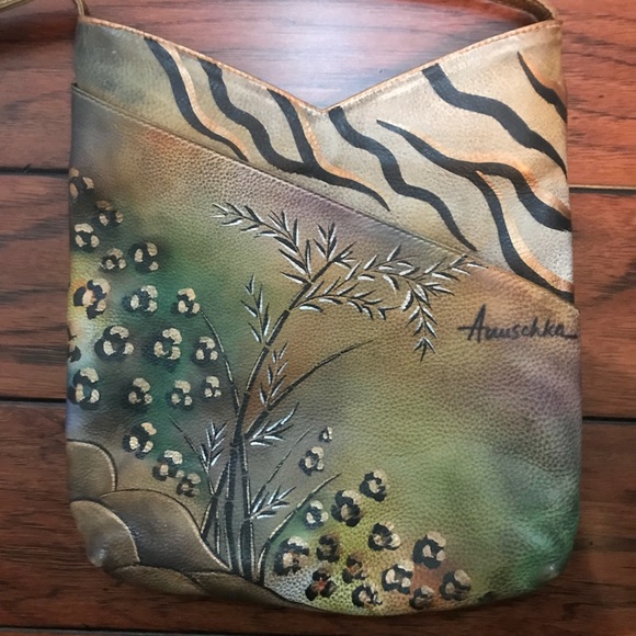 Anuschka Handbags - Anuschka Leather Hand Painted Crossbody African